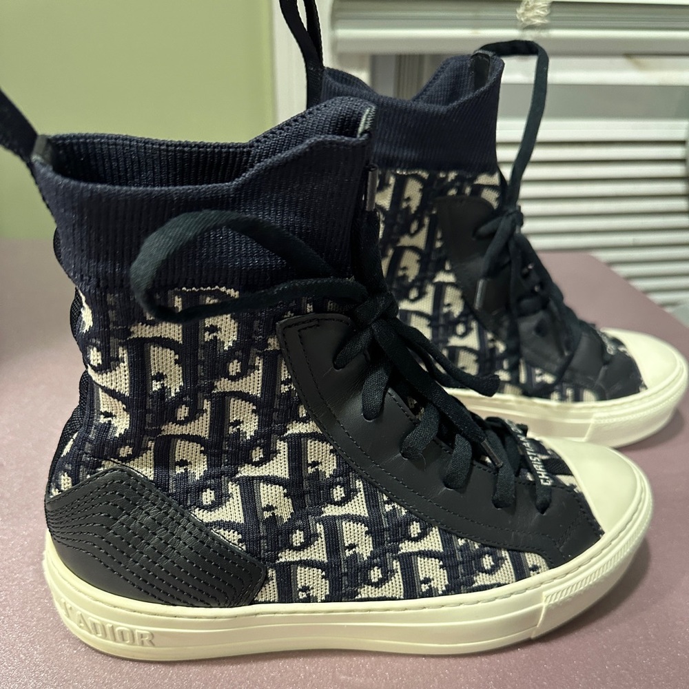 AUTHENTIC WALK’N’DIOR HIGHTOP DEEP BLUE SIZE 36.5 - Picture 2 of 13